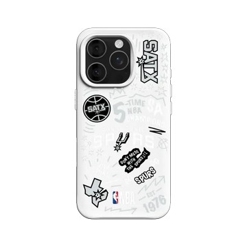 iPhone 16 Pro SolidX 白 - NBA - 塗鴉系列-聖安東尼奧馬刺 San Antonio Spurs - Graffiti