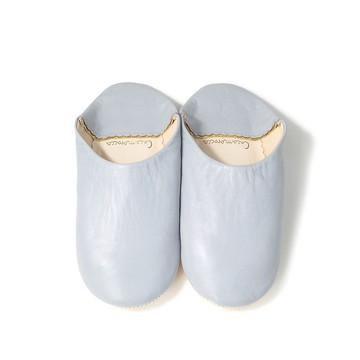 高品質 柔霧灰 / 摩洛哥 無異味 經典皮革 摩洛哥拖鞋 手工製作