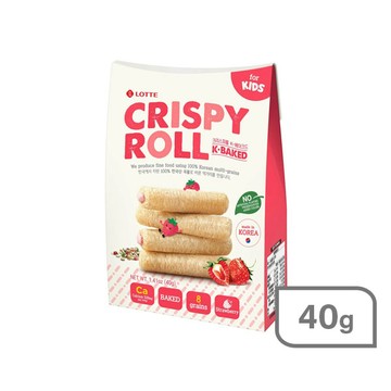 韓國樂天兒童捲心棒40g-草莓味