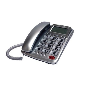 【AIWA】愛華超大字鍵大鈴聲有線電話-銀色(會議電話 座機 固定電話/ALT-892)