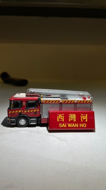 迷你消防車木水牌 雪櫃磁石貼/鎖匙扣