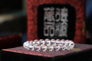原礦無染色白水晶手鍊8mm 客製化串珠設計 佛珠念珠 白水晶飾品