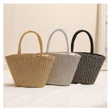 [米蘭精品] 現貨+預購 女草編包手提包渡假單肩側背包大容量藤編織包包-時尚手提鏤空3色74ly18