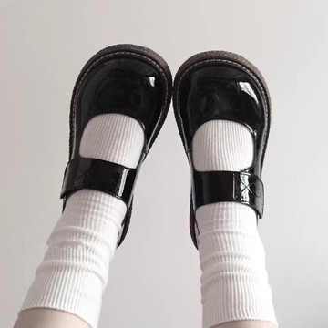 2021新款大頭豬腰子lo鞋女英倫厚底日系jk制服基礎款瑪麗珍小皮鞋