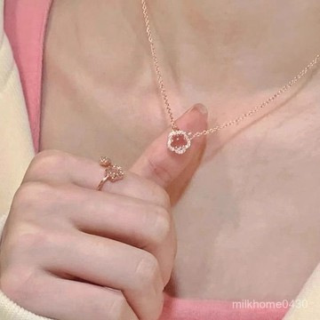 📿限時下殺📿【1.3萬人收藏】S925純銀水晶櫻花項鏈女ins小衆設計高級感2024新款鎖骨鏈送女友