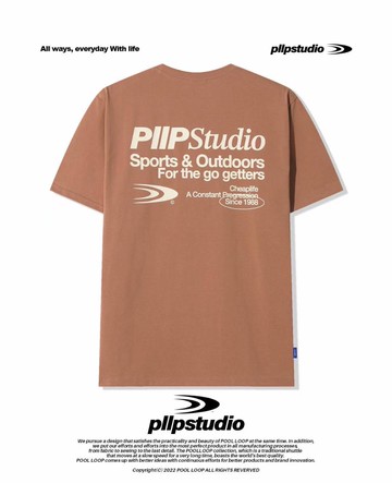 Chemistry_Boys - 韓國 MTE467 POOLLOOP SPORTS 文字 短T (磚橘色)