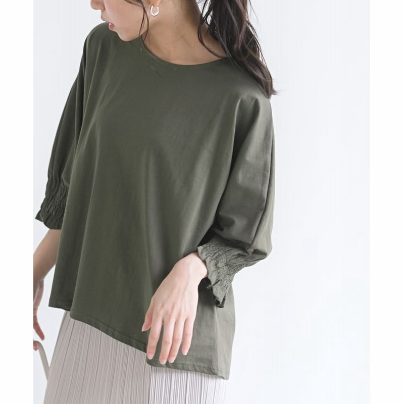 Rps アールピーエス 袖シャーリングカットプルオーバー レディース カーキ 通販 Lineポイント最大1 0 Get Lineショッピング