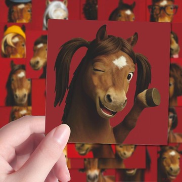 闆娘推薦🌈162張馬年本命頭像貼紙馬年搞怪好運抽象頭像小貼紙diy手機殼