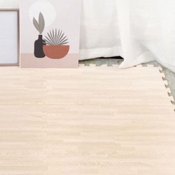 【新生活家】耐磨抗汙轉印地墊-白拚花32x32x1cm36入