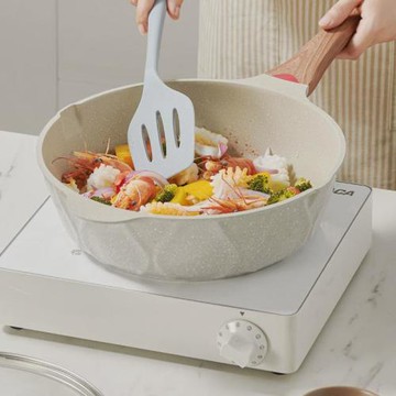 麥飯石深煎鍋炒鍋不粘鍋多功能炒菜家用平底鍋煎牛排雞蛋平底煎鍋