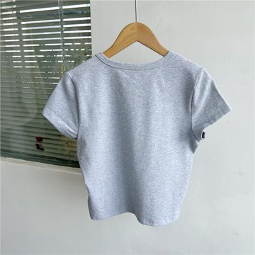 樓10A-32夏季正肩短袖T恤卡通印花貓咪修身顯瘦短款上衣H25-5