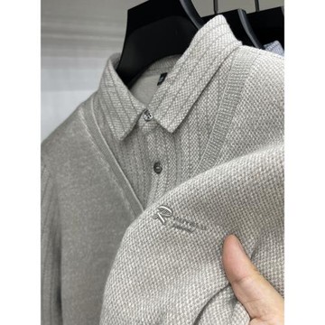 假兩件毛衣男襯衫領打底衫冬季中青年套頭加絨加厚保暖男士針織衫