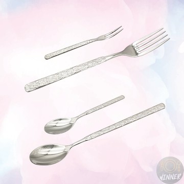 石紋餐具系列【Winner】石紋餐具 304餐具 不鏽鋼餐具 水果叉 餐刀 冰匙 刀叉 咖啡匙 餐具 石紋刀叉