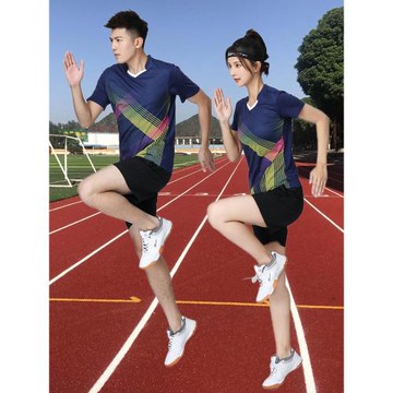 快干透氣羽毛球服運動套裝男女訓練比賽乒乓球衣印字排球服短褲裙