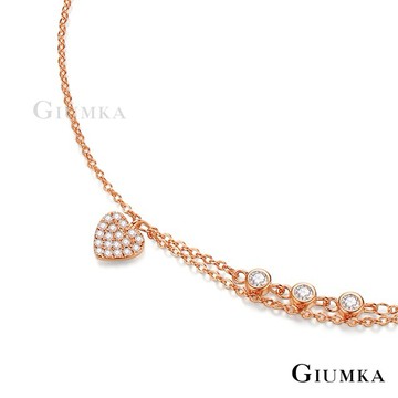 【Giumka】女士腳鍊．甜心寶貝．玫瑰金．愛心