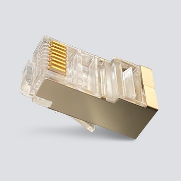RJ45接頭(套)/接續盒 【易控王】CAT6 FTP 遮蔽式網路水晶頭 鍍金三叉銅片 金屬外殼RJ45  200入 (70-109-06X200)