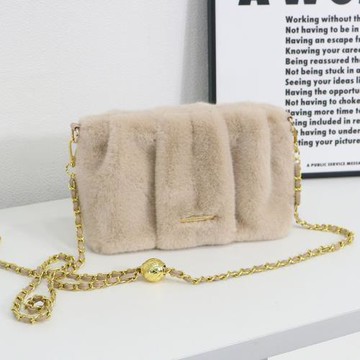 毛毛包女新款鏈條腋下毛絨包包單肩斜挎包高級質感毛茸茸小包