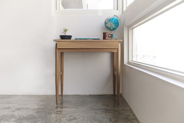 文藝小青心實木書桌 ( 單抽屜 )