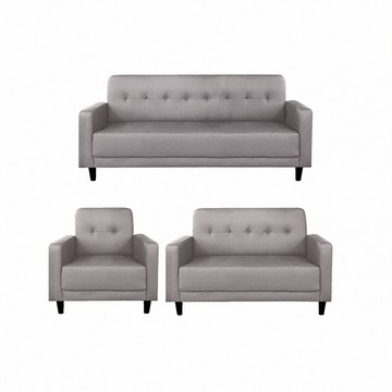 ASSARI-艾莉雅輕奢現代貓抓皮1+2+3人座沙發淺灰