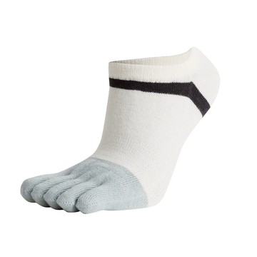 乾爽五趾船襪-撞色 - 撞色柔白