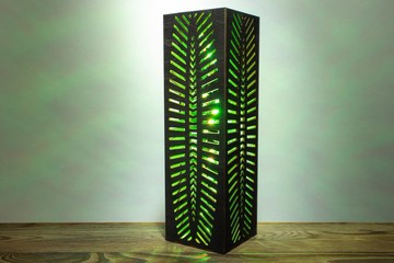 手工葉片 LED 燈 – 賽博龐克植栽夜燈，RGB 自然氛圍書桌裝飾
