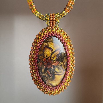 綠色項鍊 吊墜 串珠 波希米亞風