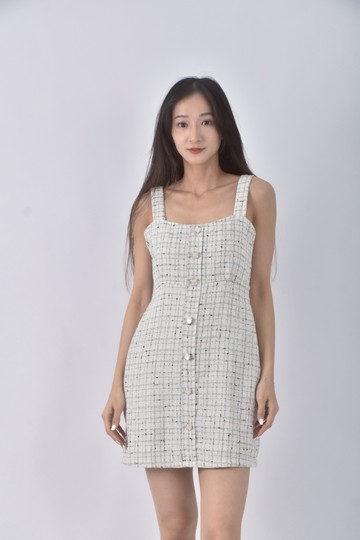 (S) anirek小香風質感羊毛無袖杏色洋裝