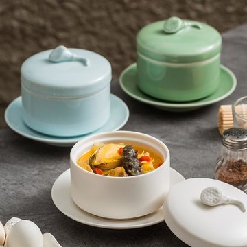 陶瓷隔水燉盅燉罐中式餐廳佛跳墻湯盅高檔酒店蒸蛋煲燕窩帶蓋盅