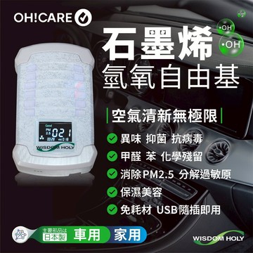 氫氧自由基·OH 主動分解空氣清淨機｜有數據更安心｜石墨烯技術｜車用/室內自動偵測PM2.5AIR-4360