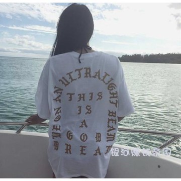 I FEEL LIKE  侃爺城市限定T恤kanye west白金色短袖男女G驗