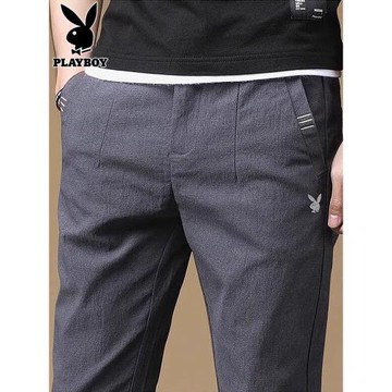 花花公子休閑褲男士2026年春秋季新款修身百搭西褲小腳長褲子男款
