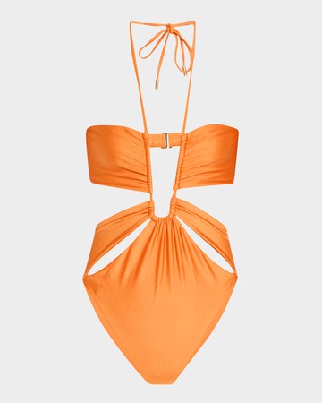 Hollis Shimmer Cut-Out One-Piece Swimsuit