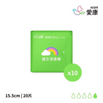 【愛康】透芯涼感棉-護墊型15.5cm(20片x10包/組)