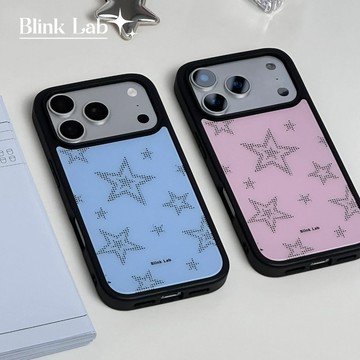 【Blink Lab】藍粉墨粒子星星 iPhone 17 16 15 14 13 Pro Max 質感 手機殼 保護殼