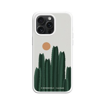 iPhone 15 Pro Max SolidX 白 - ilovedoodle (Lim Heng Swee) - Cat and Plant - 貓咪仙人掌