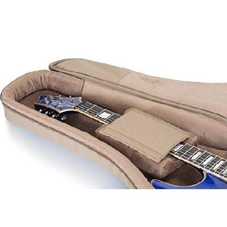 Levy's Leathers Deluxe Gig Bag for Electric Guitars with Padded Backpack Straps and Large Exterior Pocket; Tan (LVYELECTRICGB200)