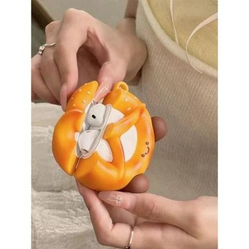 趣味立體堿水面包適用airpods4保護套1/2代蘋果無線藍牙耳機殼AIrPodsPro二代軟殼三代防摔5代個性創意硅膠殼