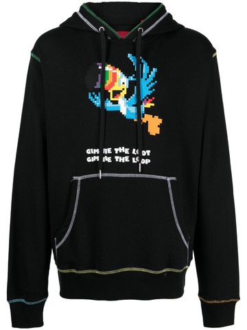 Mostly Heard Rarely Seen 8-Bit - Give Me The Loop graphic-print cotton hoodie - men - Cotton - XXL - Black
