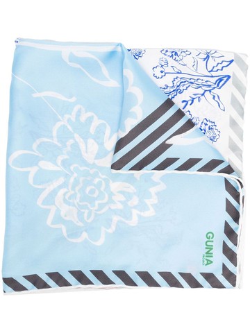 Gunia Project - patchwork floral-print silk scarf - women - Silk - One Size - Blue