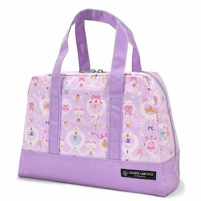 カラフルキャンディスタイル プールバッグ 女の子 子供 ビニール 防水 スイミングバッグ セミボストン レース模様にprettyバレリーナ カラフル