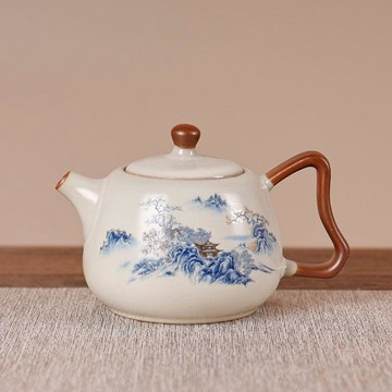 【茶品名】🍵茶壺 西施壺  泡茶壺汝窯泡茶壺茶杯輕奢高檔功夫茶具套裝家用中式2025新款青花瓷喬遷