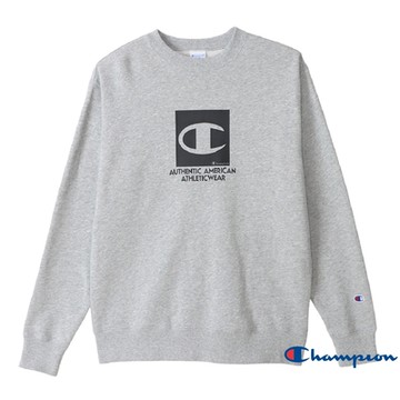Champion BASIC 圓領上衣 大C-(灰色）