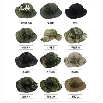 迷彩奔尼帽軍迷戰術圓邊帽夏季戶外登山野營遮陽防曬帽釣魚漁夫帽免運