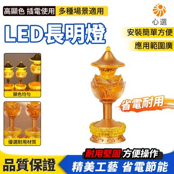 【HeartPick心選】長明燈 家用供佛燈 蓮花燈一對 插電 佛檯燈 LED佛前供燈 供奉裝飾擺件 佛堂寺廟道觀