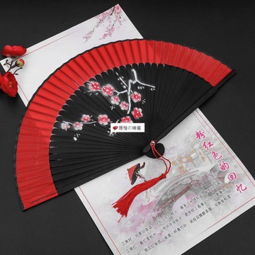 可開發票☆【臺灣優選】💕扇子古風摺扇女士摺疊竹扇古典古裝漢服網紅禮品跳舞蹈扇夏季