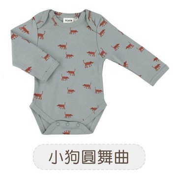 有機棉長袖包屁衣(62-68cm)-小狗圓舞曲-trixie