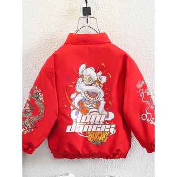 男童外套棉衣冬季國風喜慶拜年服