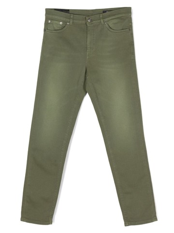 DONDUP KIDS - stonewashed faded-effect trousers - kids - Elastane/Polyester/Cotton/Cotton - 2 yrs - Green