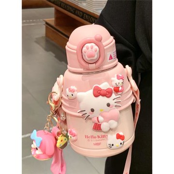 babycare保溫杯女生高顏值可愛HelloKitty保溫水杯兒童便攜316吸