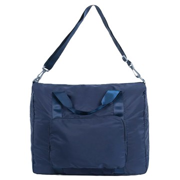 E.City 大容量拉鍊壓縮拉桿收納提袋  深藍色  1個